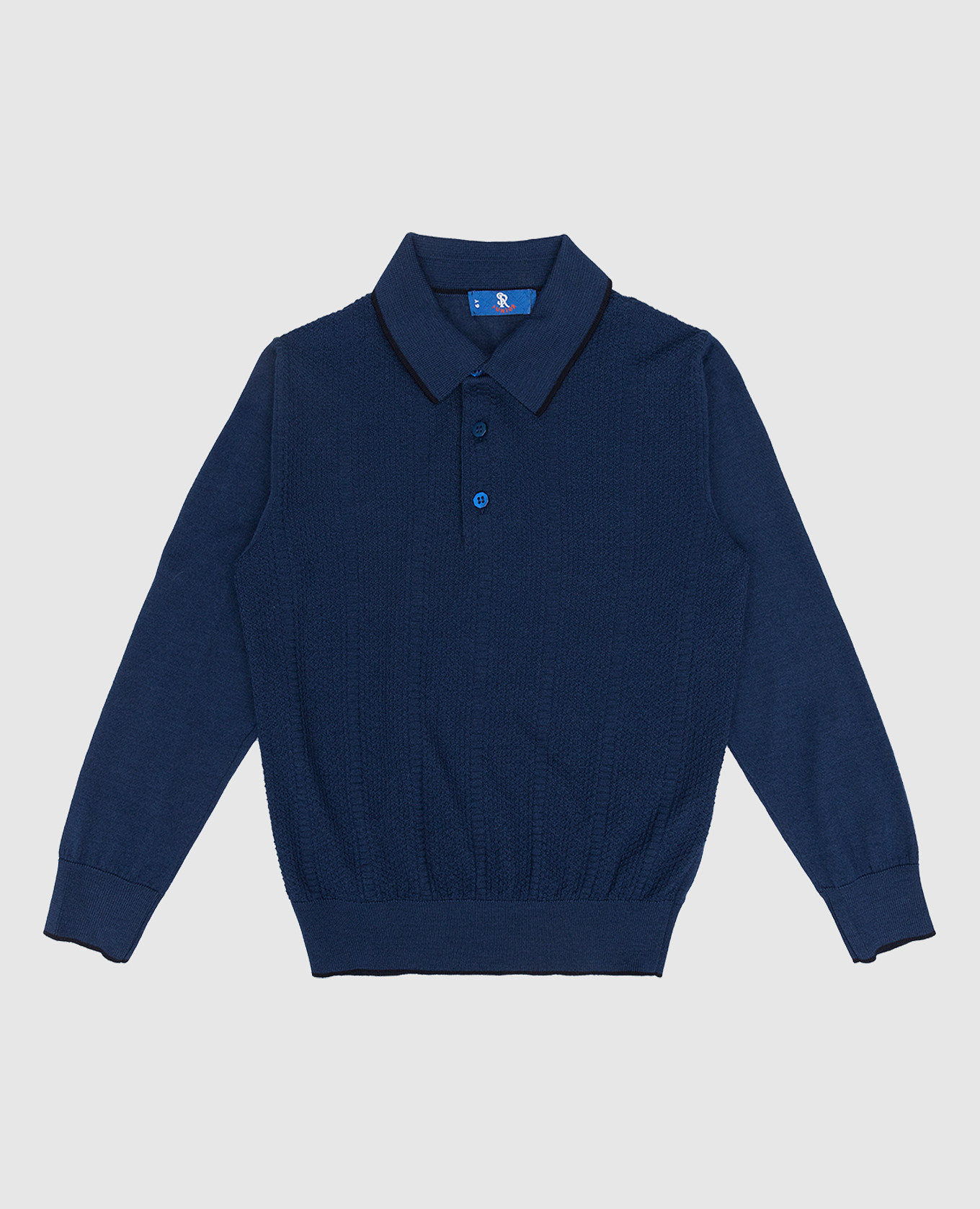 Children's blue polo shirt made of wool with a textured pattern Stefano Ricci
Children's blue polo shirt made of wool with a textured pattern Stefano Ricci