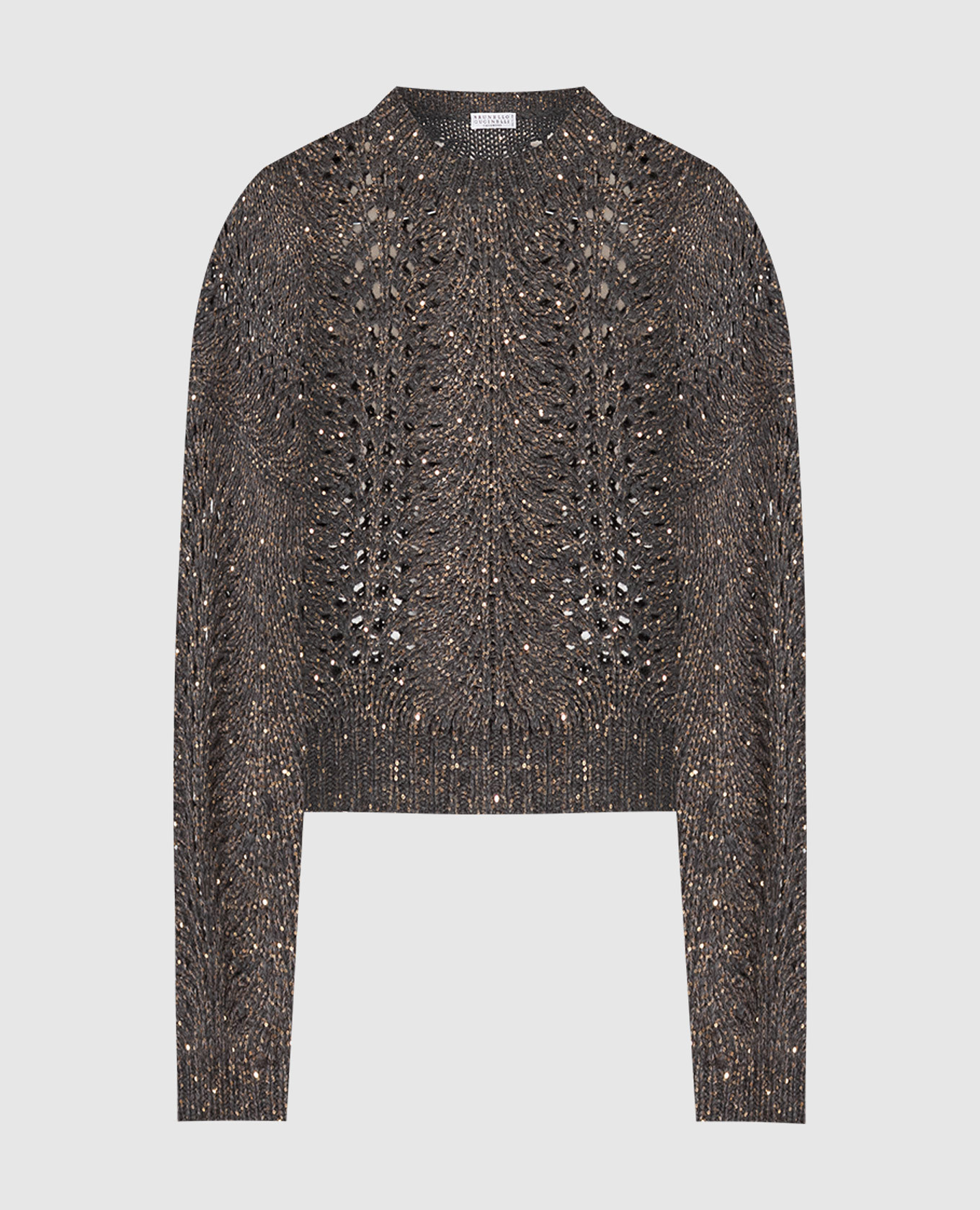 Gray sweater in an openwork pattern with sequins Brunello Cucinelli, Grey
Gray sweater in an openwork pattern with sequins Brunello Cucinelli, Grey