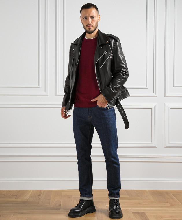 Cashmere&Whiskey Burgundy jumper made of wool 92392 shop with