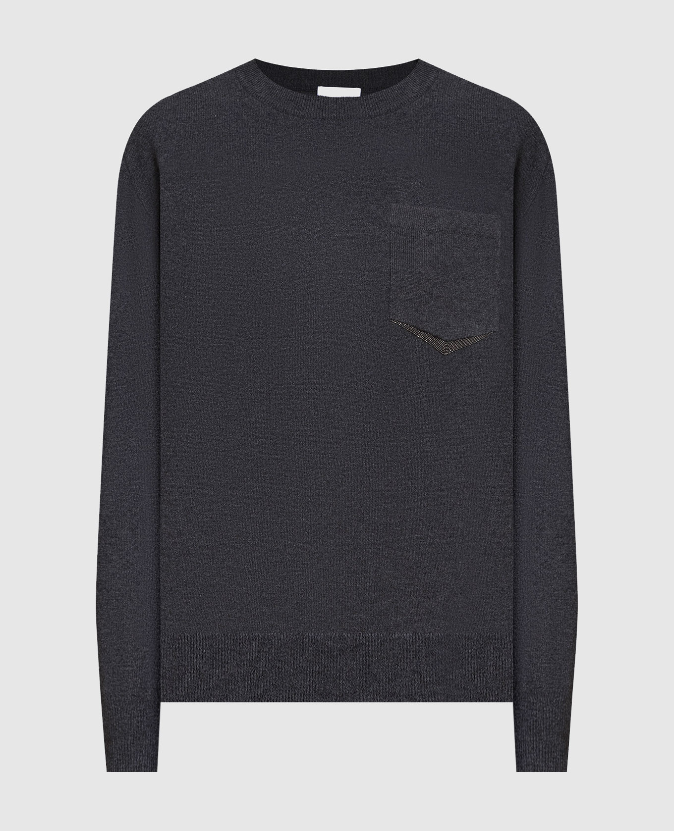 

Gray cashmere jumper with monil chain Brunello Cucinelli, Grey