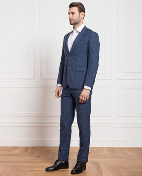 Stefano Ricci Blue checked suit M5SMFI2220BI37HC