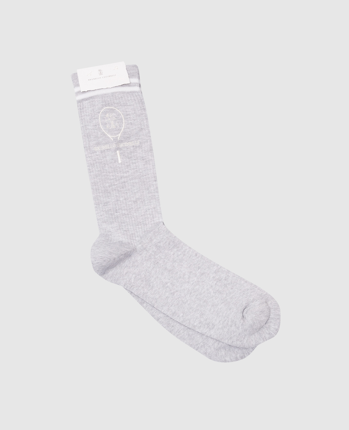 Brunello Cucinelli Gray socks with logo embroidery