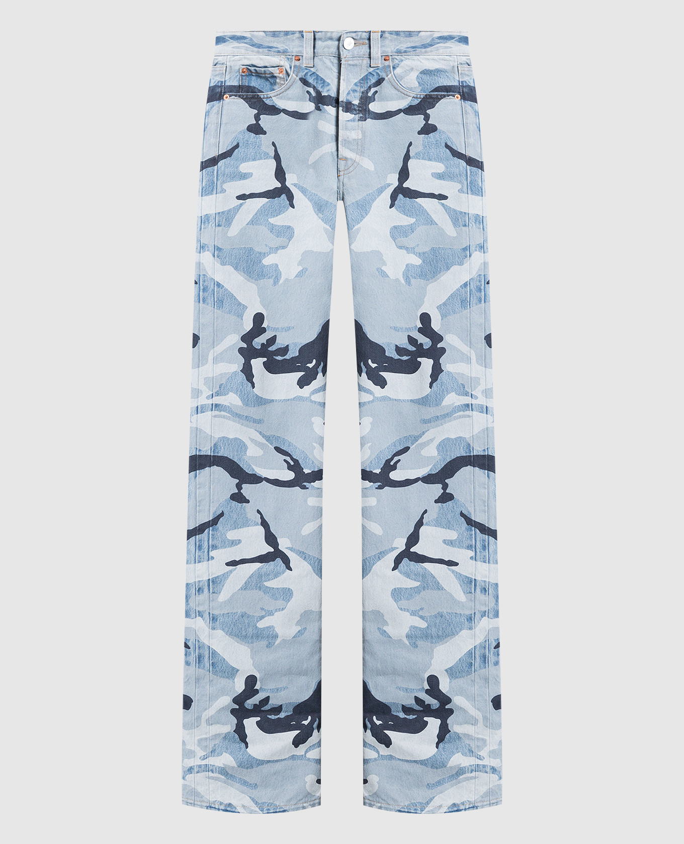 

Jeans in camouflage print Vetements, Light blue