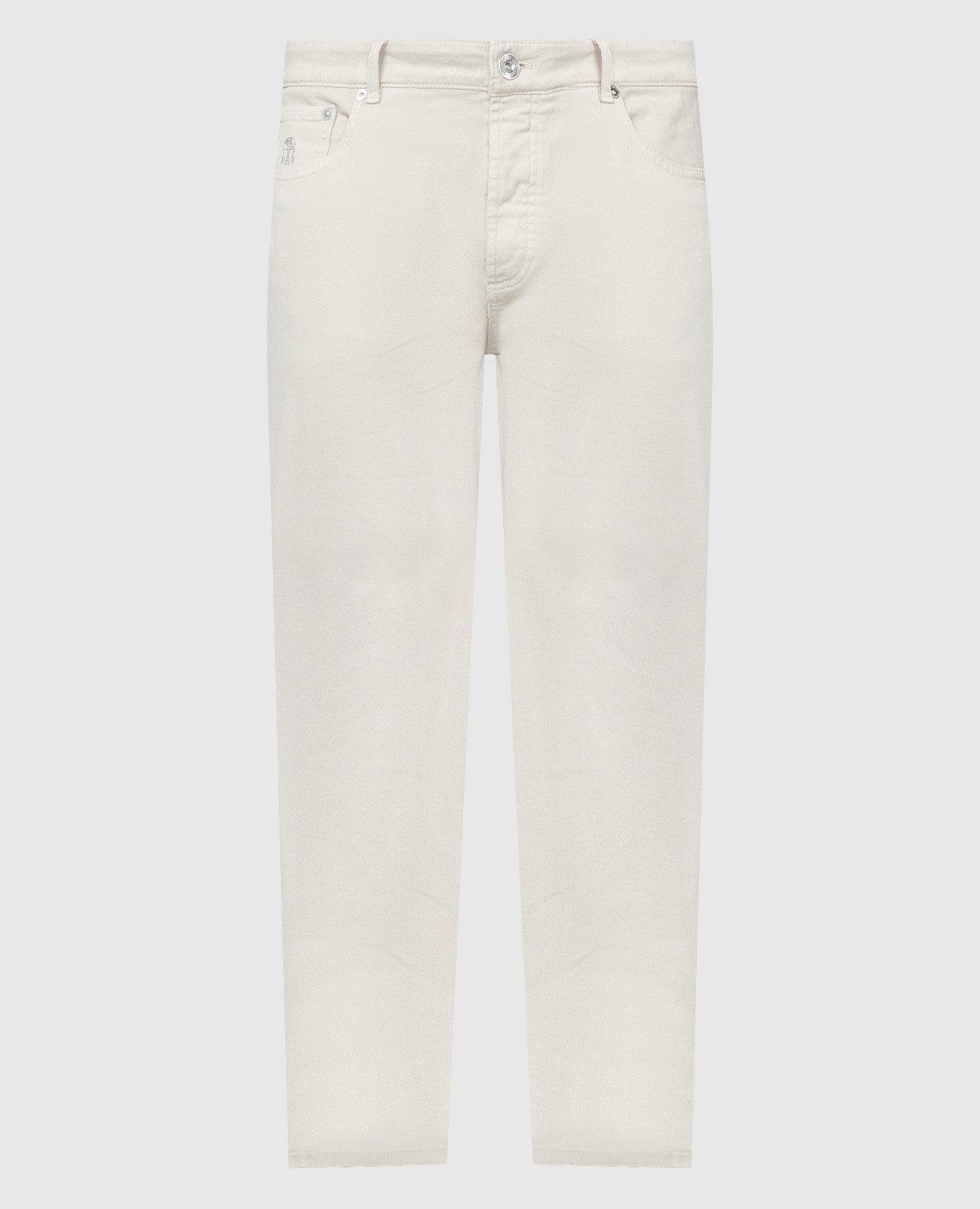 

Beige jeans with logo patch Brunello Cucinelli
