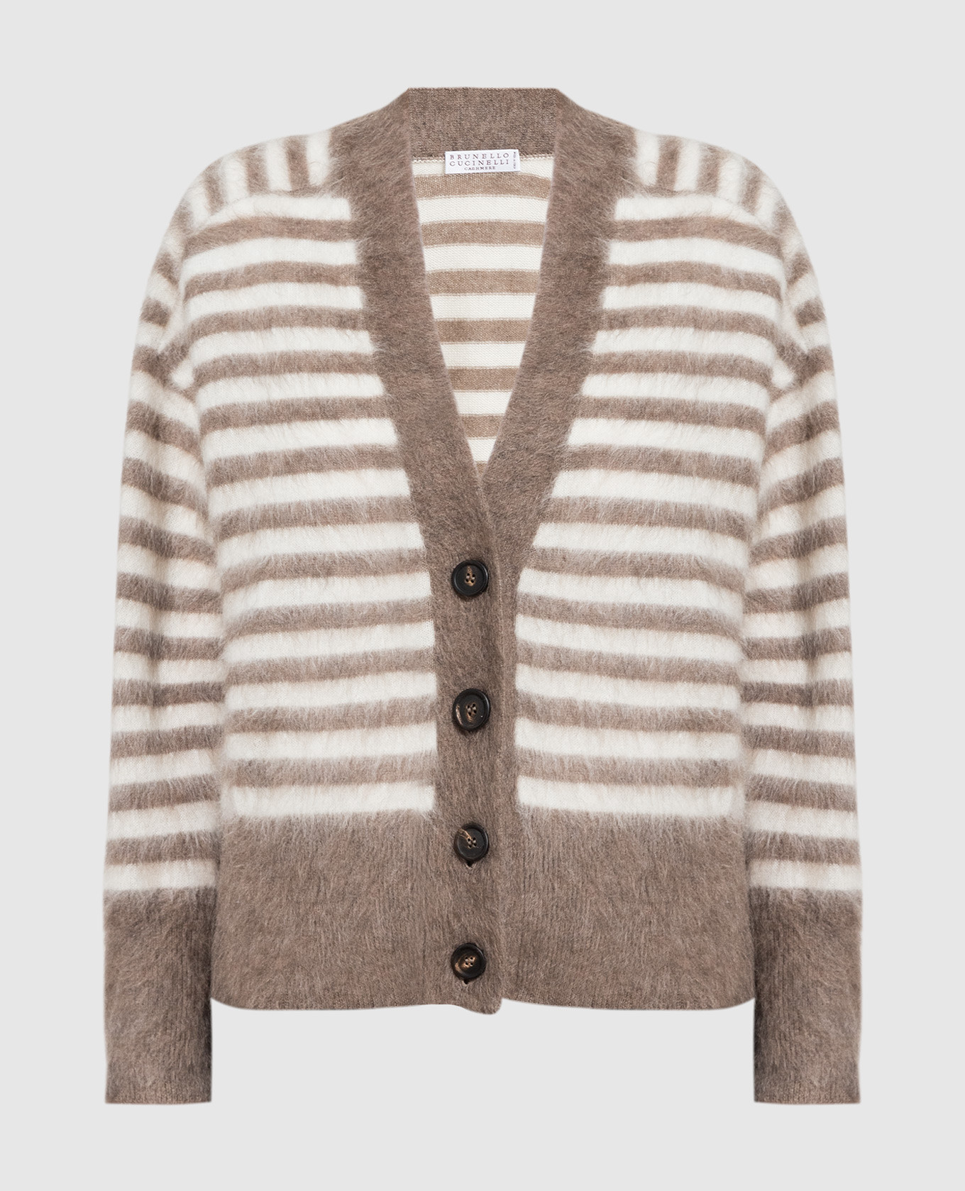 Brown cardigan with monil chain brunello cucinelli