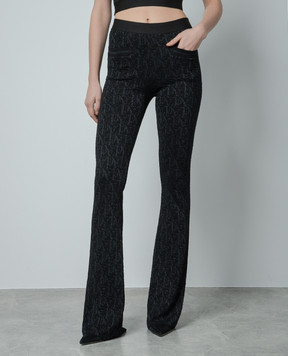 Palm Angels Black flared pants with a logo PWHG026R24KNI001