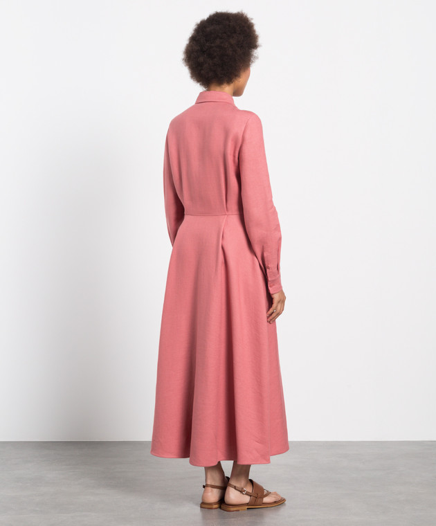 chinese dress ladies Loro Piana Pink Linen Shirt Dress Size IT 42 (UK 10) RRP 1,525  Sellier