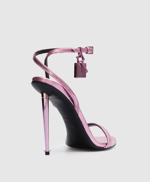 Padlock leather sandal Tom Ford Pink size 38 IT in Leather - 43356238