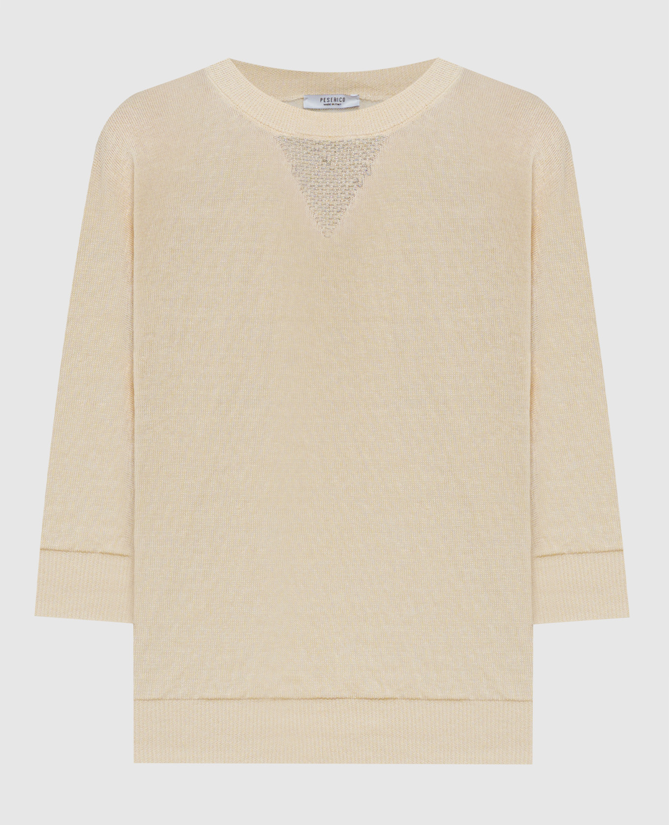 

Beige linen jumper with monil chain Peserico
