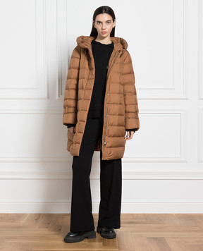 Woolrich Brown down jacket with logo CFWWOU0909FRUT2635