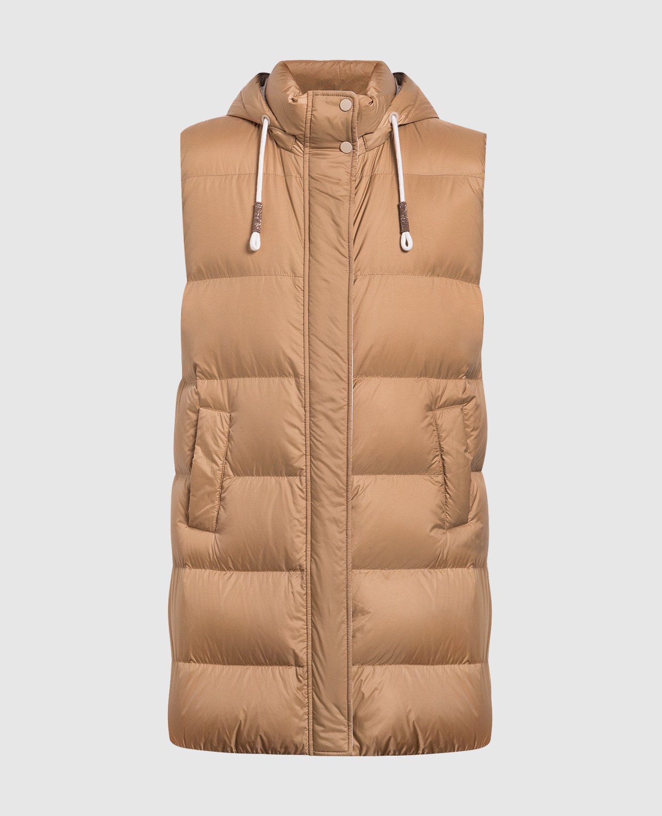 

Brown down vest with monil chain Brunello Cucinelli