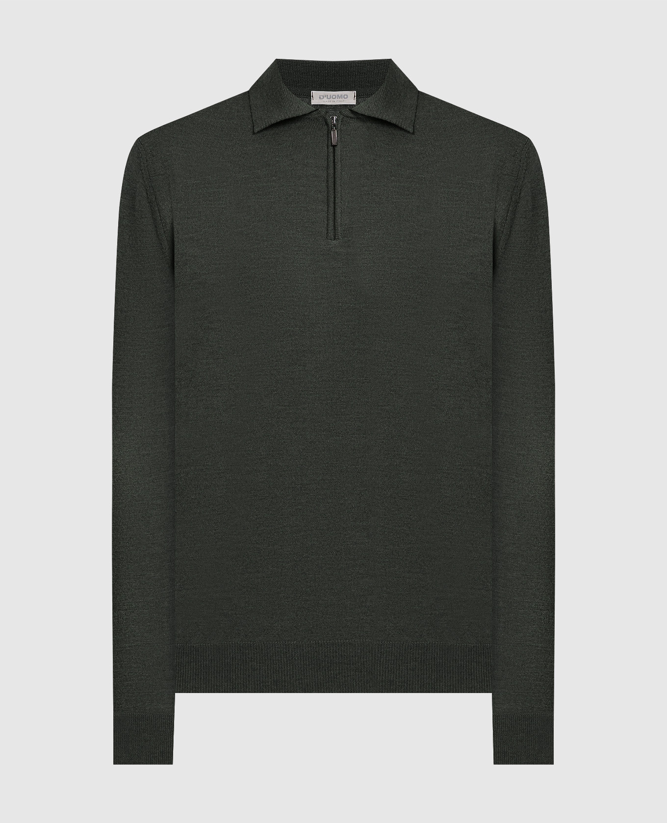 

Green merino wool polo shirt D'Uomo Milano