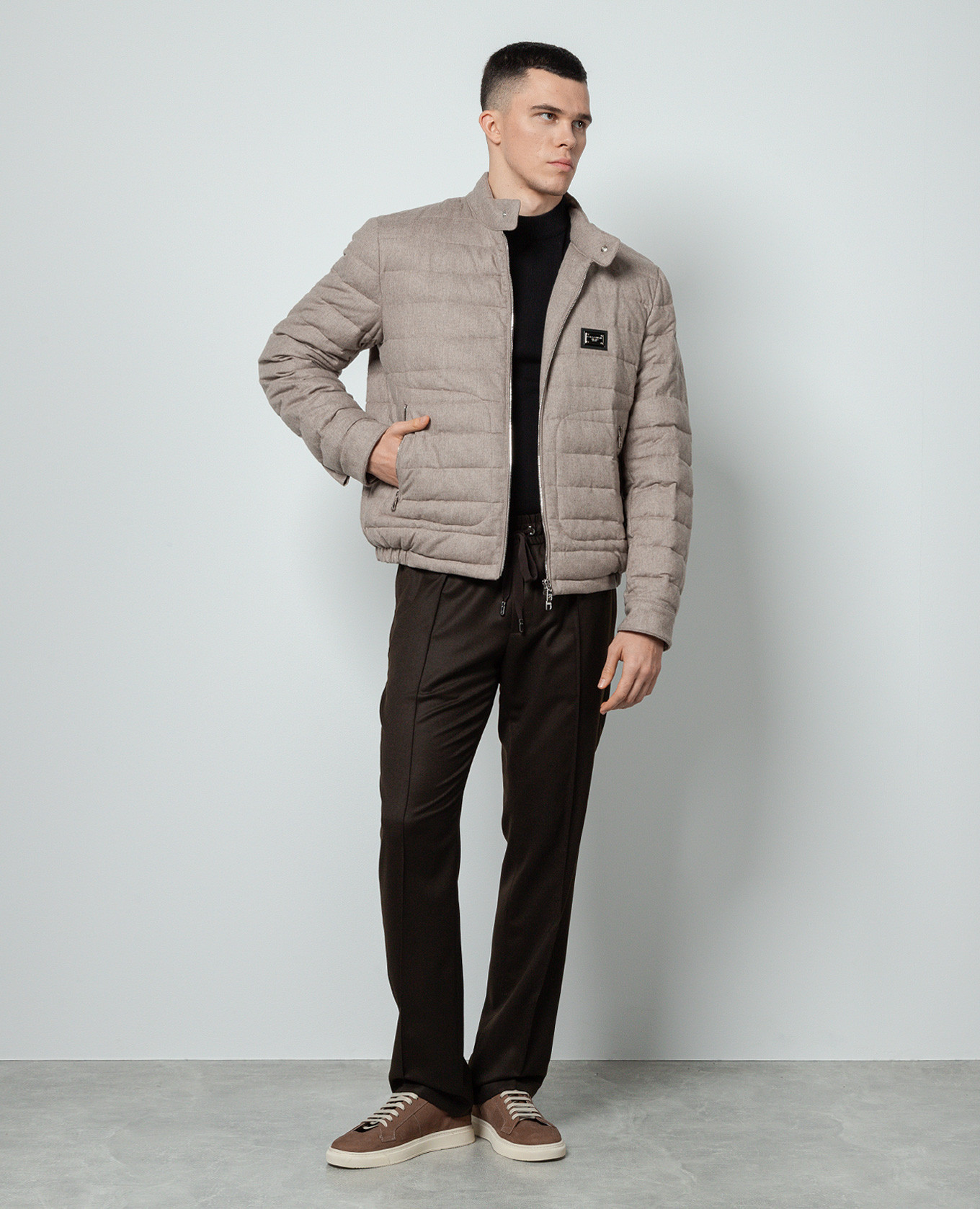 

Beige jacket with logo patch Dolce&Gabbana