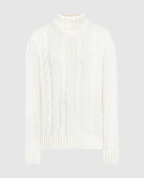 Simonetta Ravizza White wool and cashmere sweater GRENOBLE