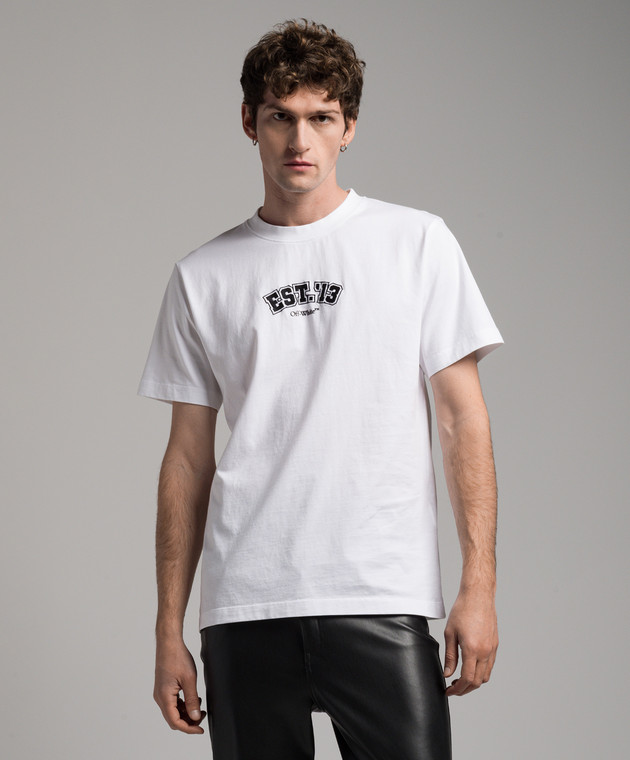 OFF-WHITE / 24ss/Logic white t-shirt/Tシャツ/XXL/コットン/WHT/OMAA027G23JER012 Off-White - Logic white t-shirt with embroidery and print