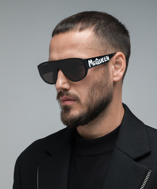 Alexander McQueen - Graffiti Mask black sunglasses 712384J0740