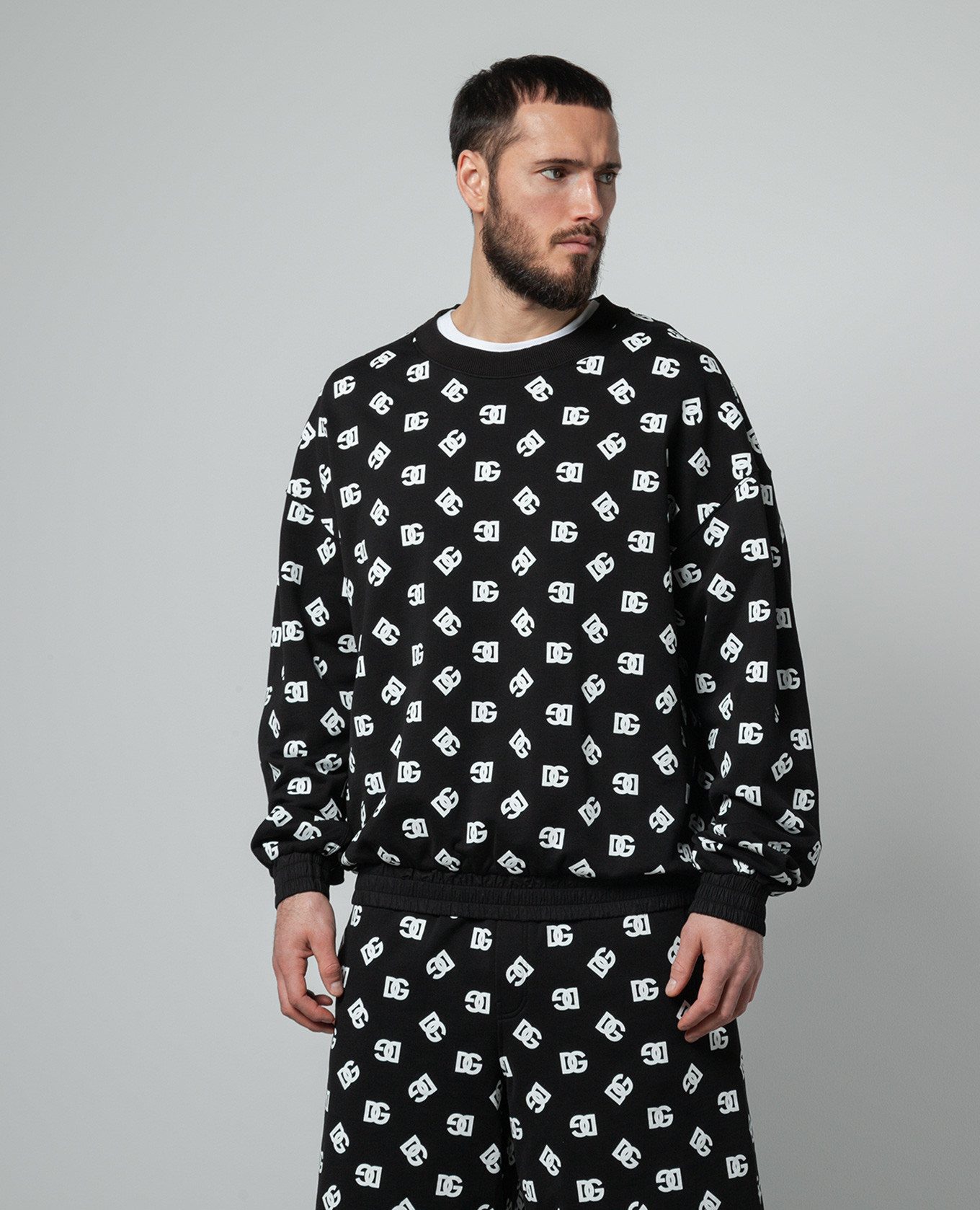 

Black sweatshirt with monogram logo Dolce&Gabbana