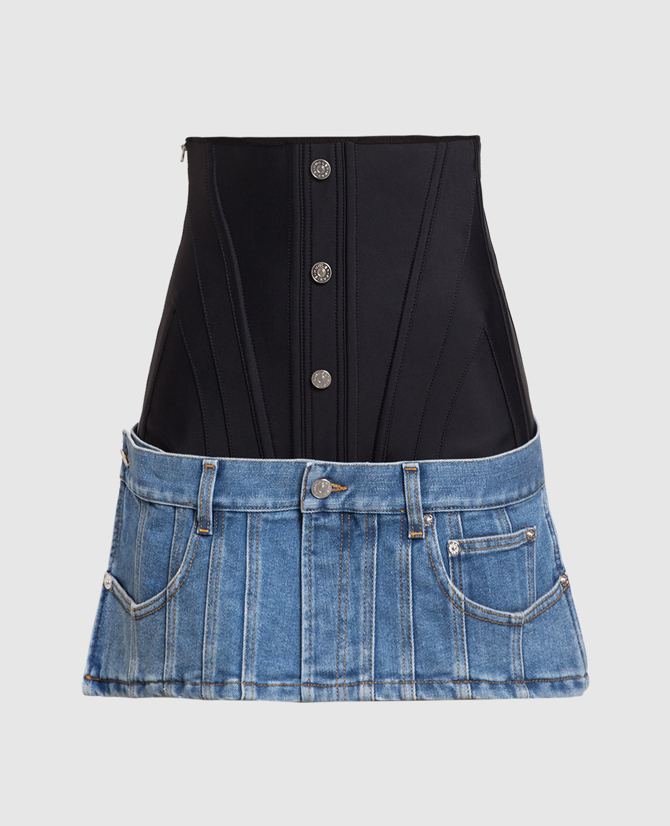 Thierry Mugler - Denim skirt with a corset 22W6JU0504246