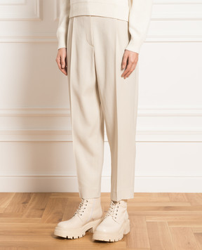 Brunello Cucinelli Light beige trousers with monil chain MB045P8165