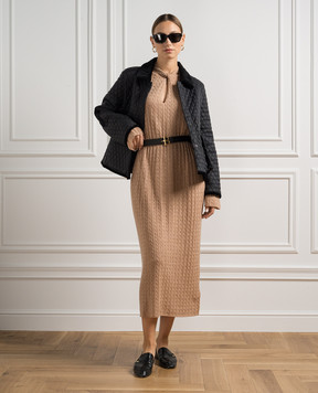 Ballantyne Brown midi dress made of wool and cashmere in a textured pattern B1D08012WX5