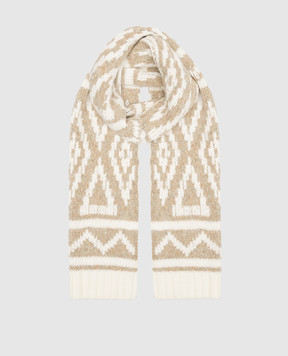 MooRER Beige patterned scarf STORMYGEW