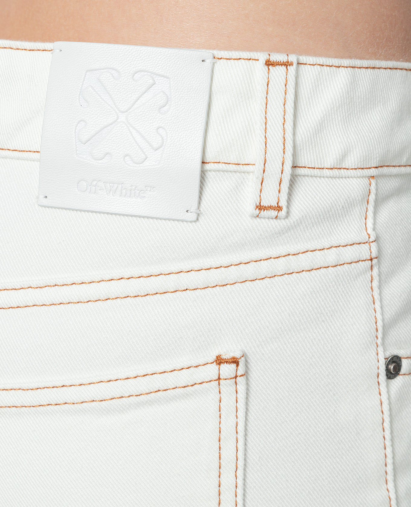 

White jeans with logo patch Off-White