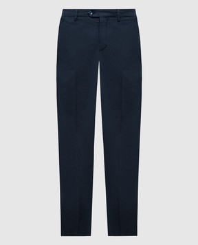 Marco Pescarolo Blue chinos with silk SLIM804900