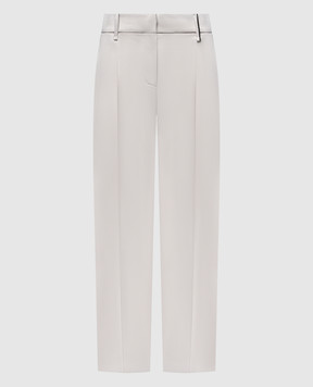 Brunello Cucinelli Gray pants with monil chain MP526P8397