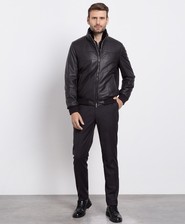 ENRICO MANDELLI 子羊革men'sコート ENRICO MANDELLI エンリコ マンデリ】子羊革レザーブルゾン 機能的