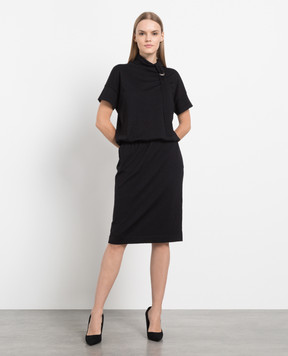 Brunello Cucinelli Black midi dress with lurex M41819A94P