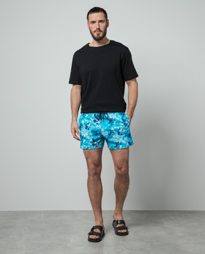 Vilebrequin Moorise Starlettes & Turtles Tie & Dye Swim Shorts in Blue MSOC4F02