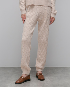 Ballantyne Beige joggers made of wool in a textured pattern B1T0427W106
