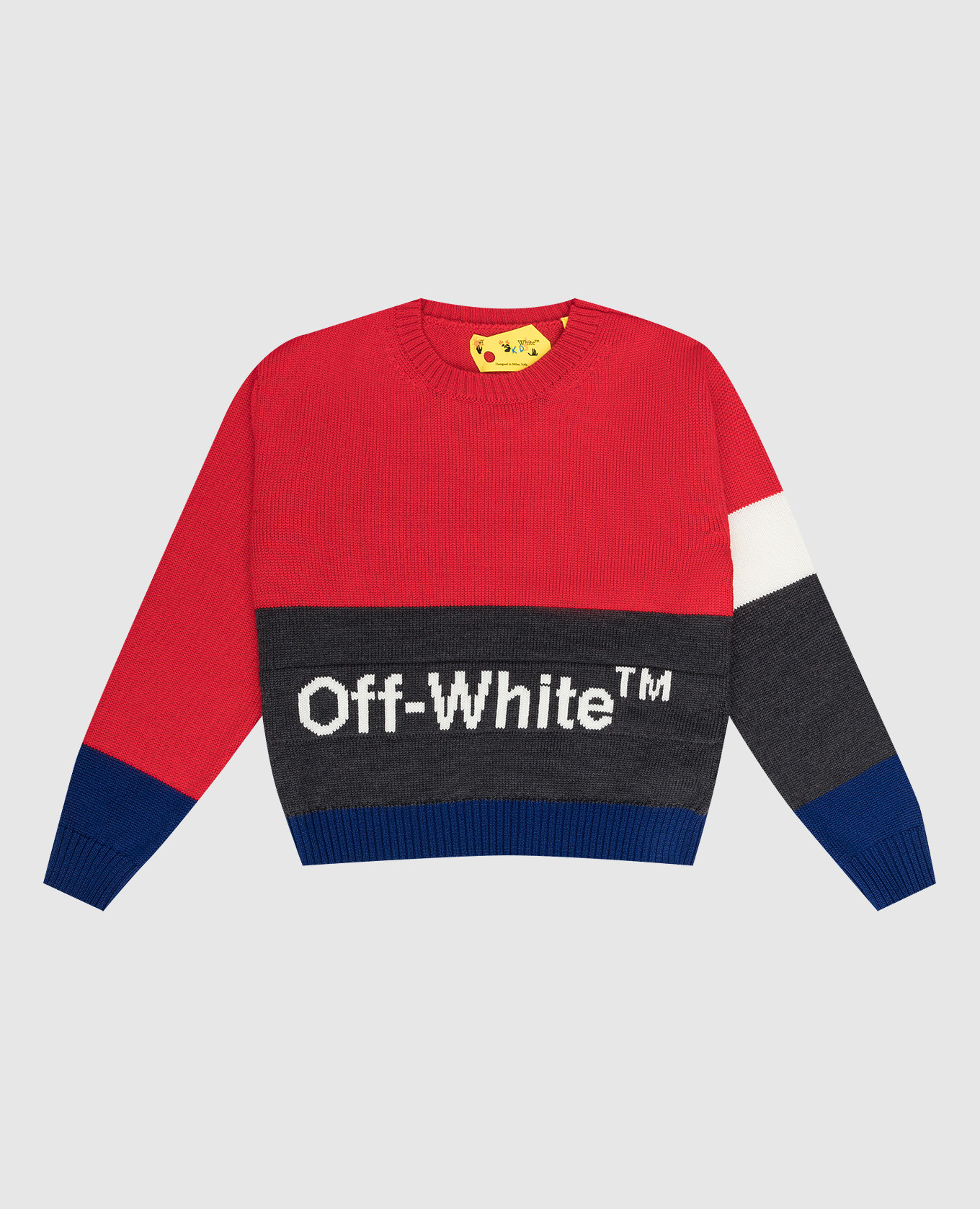 

Children's red wool sweater with color block effect Off-White, Красный