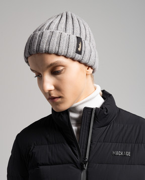 Borsalino Hill Gray Logo Cashmere Beanie 13353EWS