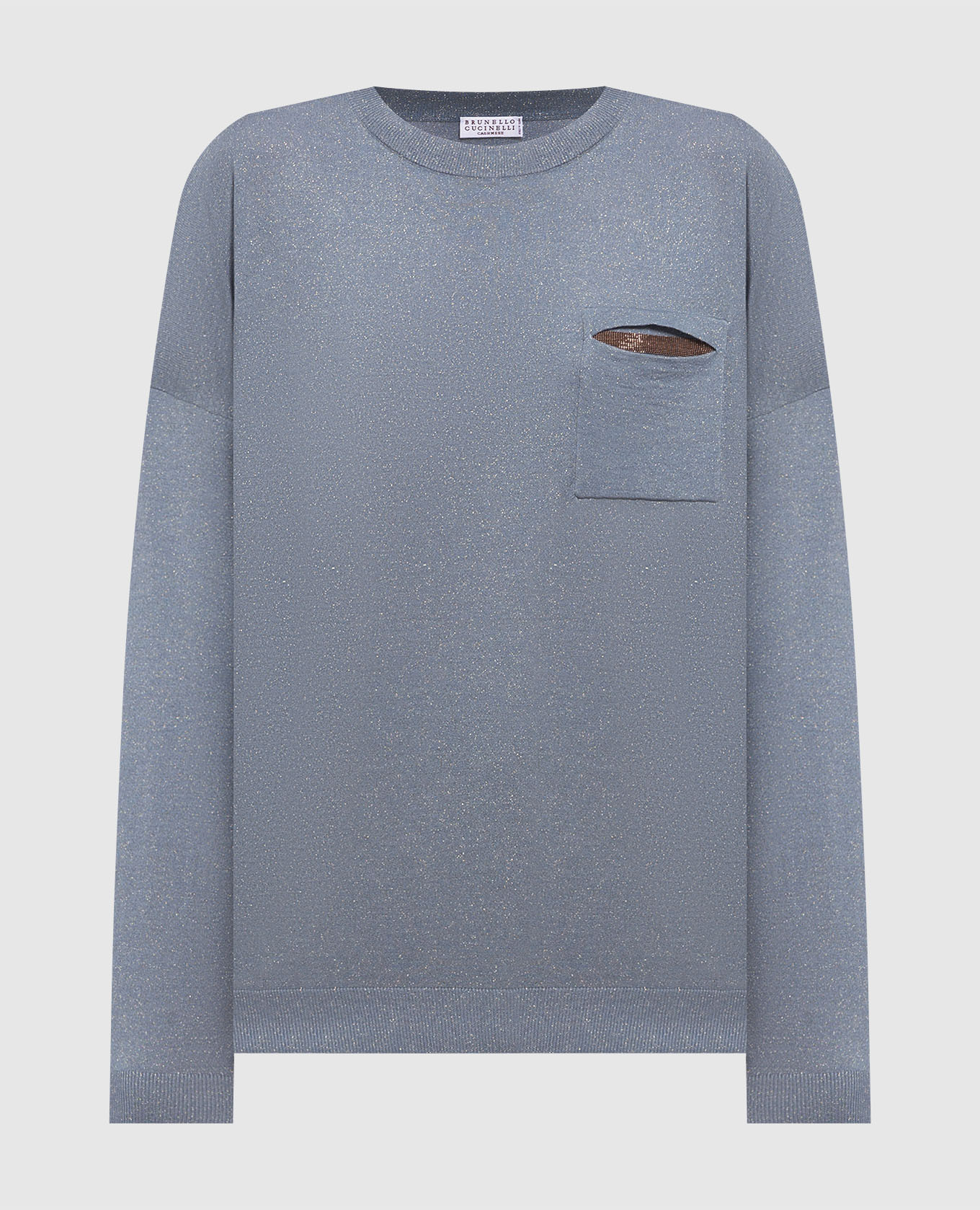 

Blue jumper with lures and monil chain Brunello Cucinelli, Light blue