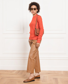 Max Mara Sportmax Theodor orange jumper in wool and cashmere with openwork knit THEODOR
