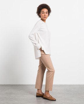 Brunello Cucinelli White blouse with monil chain MF948DA110