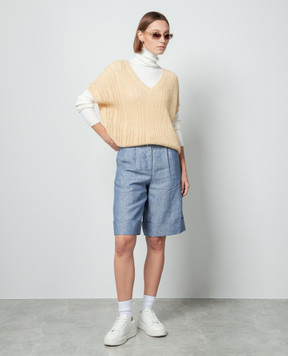 Peserico Blue linen shorts P04422A02489