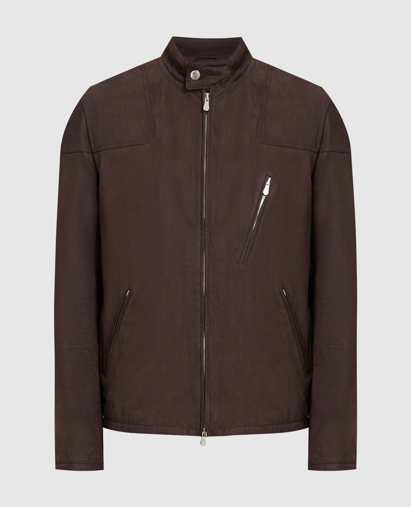 

Brown leather jacket Brunello Cucinelli, Коричневый