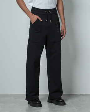 Balmain Black sweatpants with textured logo CH1OB214BC61
