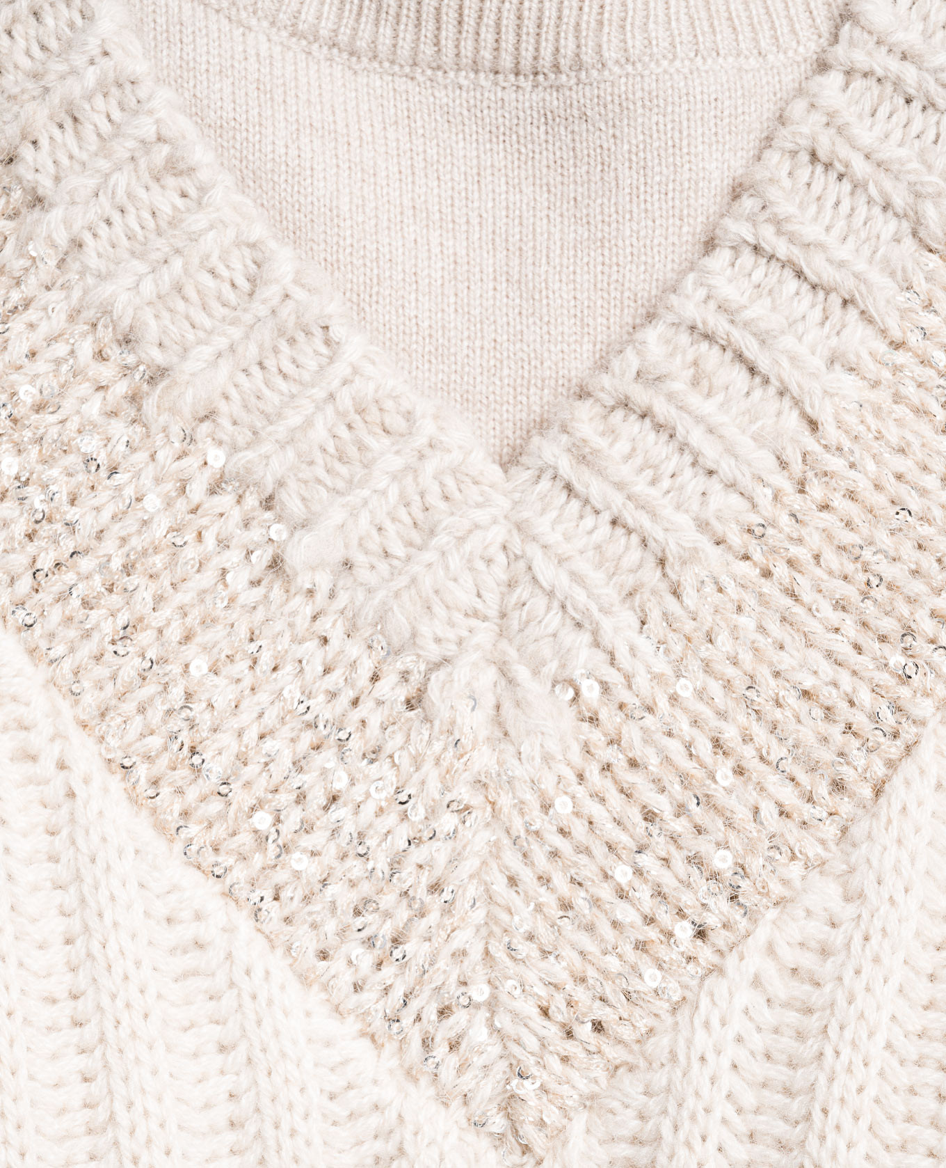 Beige vest made of cashmere in a rib with lurex and sequins Brunello Cucinelli 5