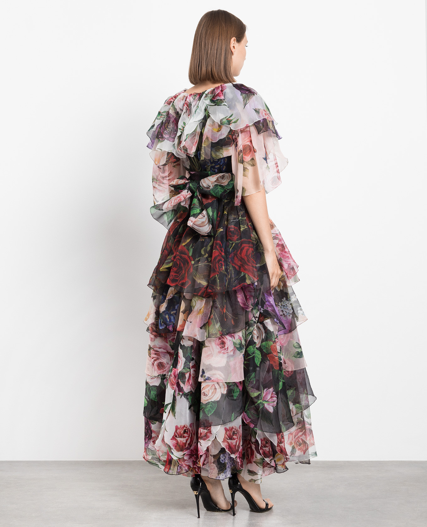 Floral printed silk maxi dress with frills Dolce&Gabbana 4
