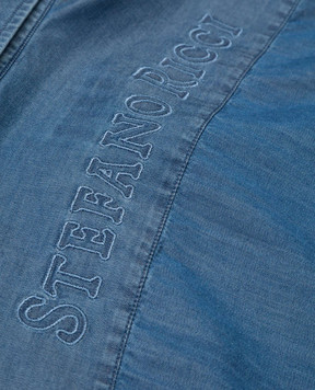 Stefano Ricci Children's blue denim shirt YC005766EX1906