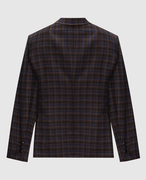 Stefano Ricci Checked wool and cashmere children's jacket Y1RF7322T0HC4506