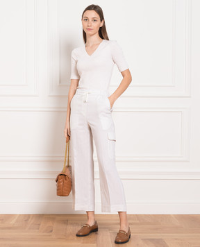 Peserico Beige linen cargo P0405102600