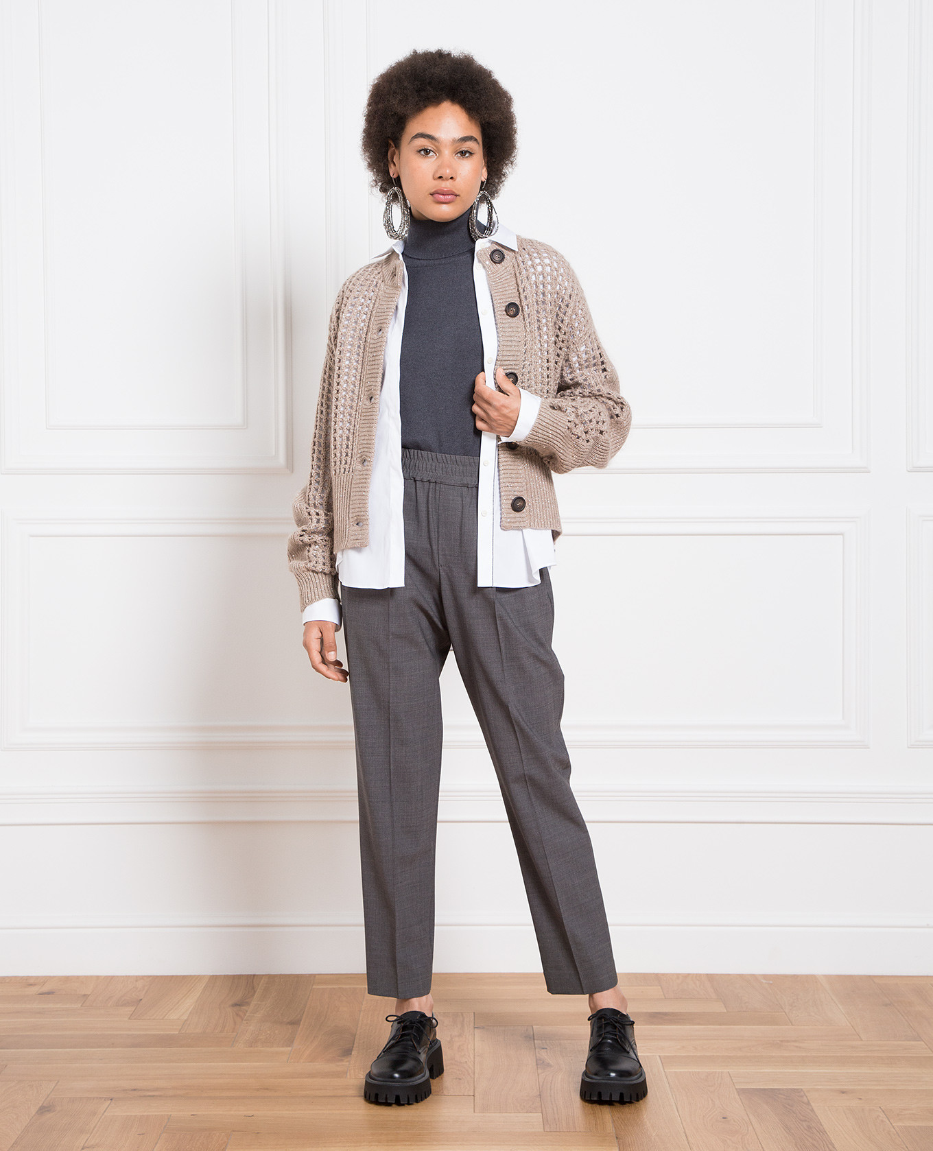 

Brown cardigan with sequins Brunello Cucinelli