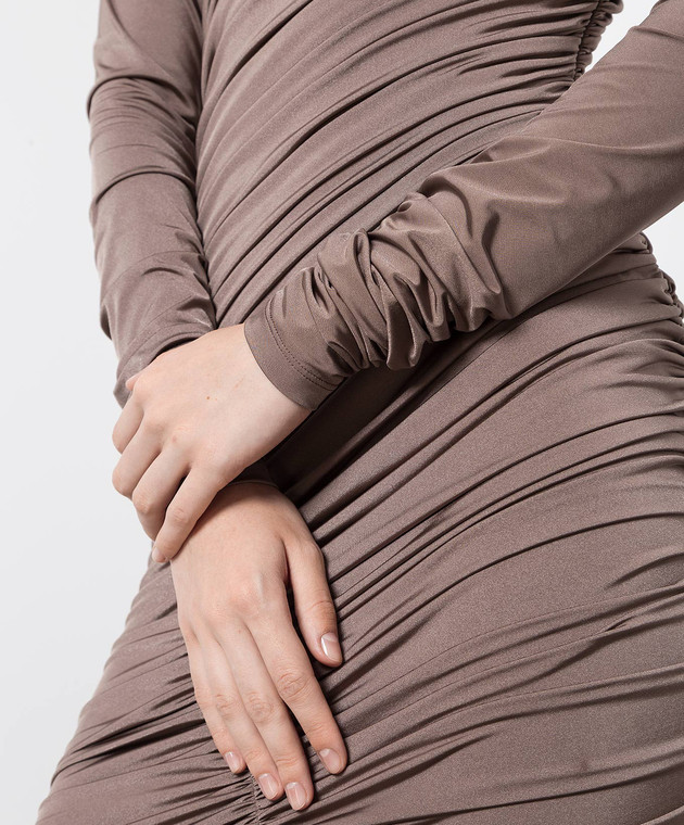 Thierry Mugler - Brown dress with drapery 22S1RO1431688 - shop with Hungary  delivery at Symbol