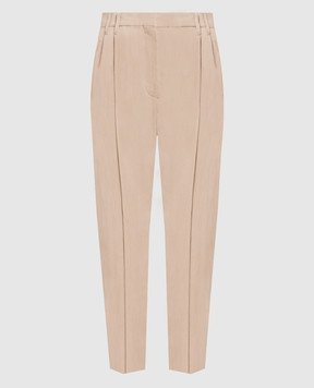 Brunello Cucinelli Brown pants with monil chain MH126P8292
