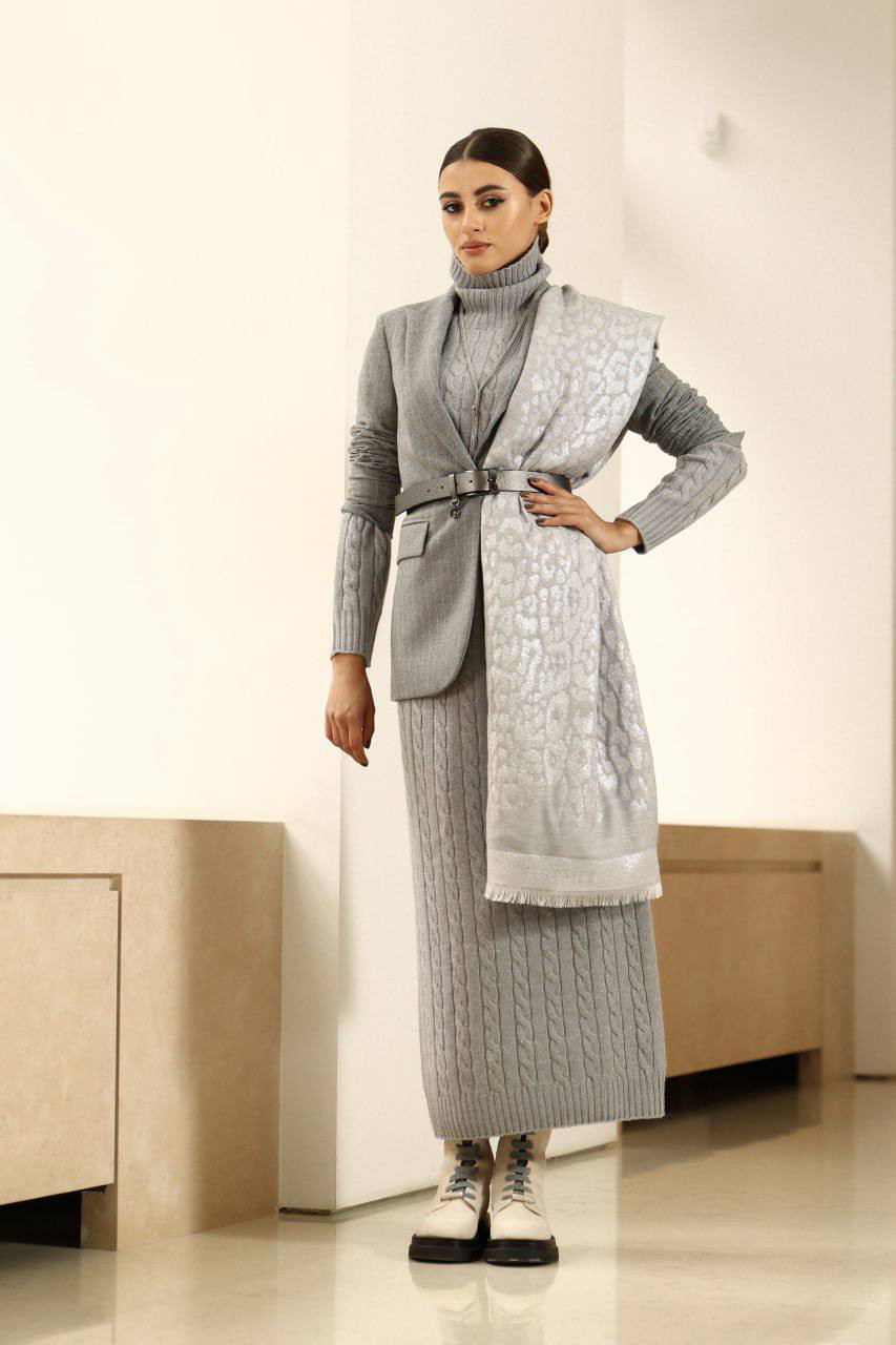 

Gray striped jacket Peserico, Grey