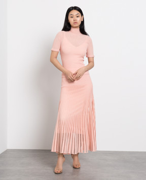Fendi Pink midi skirt with translucent inserts FZQ657AJFH